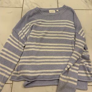 Boutique Purple and White Striped Sweater